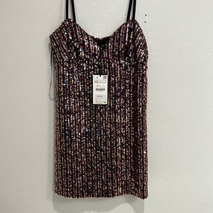 NWT Zara mini disco dress